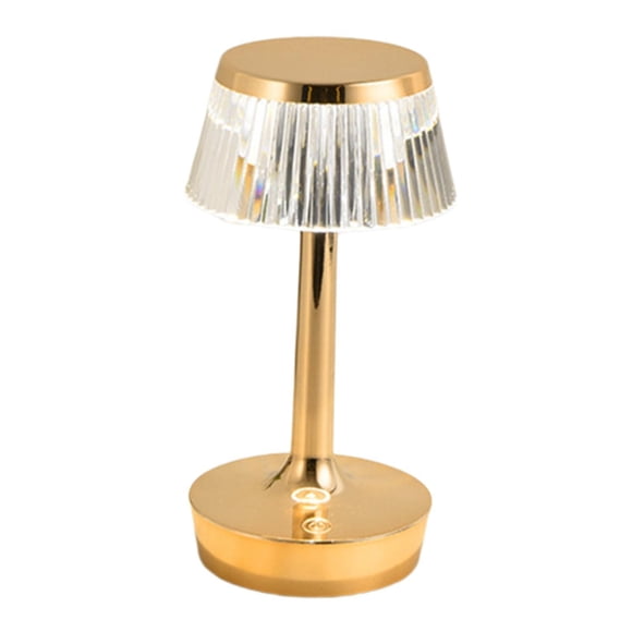Lámparas de mesa de cristal, lámpara de escritorio para sala de estar, lámpara de noche con pantalla de cristal Dorado champagne