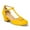 Yellow Pu, variant on Chase & Chloe Women's Vintage-Inspired T-Strap Chunky Heel Mary Jane Pumps with Cutout Detail