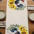thumbnail image 5 of Table Runners 120 Inches Long Dress Scarves, Sunflowers Rooster Farmhouse Coffee/Dining/Kitchen Table Runner for Living Room, Watercolor Leaves Retro Art Rustic 13x120 Inch, 5 of 9