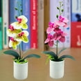 thumbnail image 4 of Shenmeida Artificial Orchid with Vase Flowers for Kitchen Table Centerpieces, Large Vivid Orchid Phalaenopsis Orchid Plant Faux Orchids Flowers Indoor Room Decoration, 4 of 7