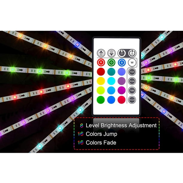 2m Ensemble de bande LED, bande LED RGB 5050 SMD, bande LED 60 LED