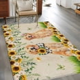 thumbnail image 2 of Dog Daisy Area Rugs 4x6 ft Summer Yellow Sunflower Butterfly Vintage Linen Washable Rug Non Slip Indoor Carpet Absorbent Floor Mat for Living Room Bedroom Dining Room, 2 of 9