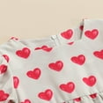 thumbnail image 4 of AMERTEER Bébé Fille Été Romper Manches Courtes Coeur Saint Valentin Romper Tenue Rouge 18-24 Mois, 4 of 8