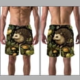 thumbnail image 3 of luoweisi Men's Beach Shorts Quick Dry Swim Trunks with Mesh Lining Hedgehog 2XL, 3 of 5