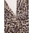 thumbnail image 3 of Multicolor Leopard Print Halter Deep V Neck Ruched Peplum Mini Dress For Women, 3 of 6