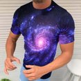 thumbnail image 4 of Penkiiy Galaxy Printed Shirt ,Men's 2024 Spring And Summer Casual Fashion Sky Print Short-Sleeved Round Neck T-Shirt Tops/Shirts 2XL Multicolor, 4 of 6