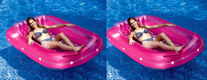 New Swimline 9052 71" Swimming Pool Inflatable Tub Lounger w/ 12 Volt Air Pump 
