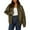 Army Green, variant on Women's Faux Leather Motorcycle Jacket Trendy Fall Spring Clothes Oversized Zip Up Winter Coat Outerwear