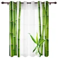 thumbnail image 2 of 2 Panels Green Plant White Curtains for Bedroom Living Room Drapes Kitchen Children's Room Window Curtain Modern Home Decor, 2 of 6