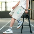 thumbnail image 5 of Summer Men's Casual Shorts Gym Bermudas Skateboard Shorts Homme Classic Loose Beach Short Sweatpants Print Street Pants, 5 of 6