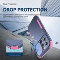 thumbnail image 4 of SaniMore for iPhone 13 Pro (6.1" 2021) Case, [Sliding Camera Window] Wireless Charging Shockproof Drop Resistant Hybird PC TPU Anti-slip Heavy Duty Protective Shell for iPhone 13 Pro, Navy+Pink, 4 of 7