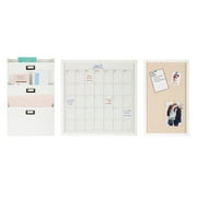 Gallery Solutions 3-Piece Wall Organizer Command Center Set with Storage and Monthly Calendar, White