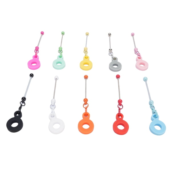 Palos Colgantes Con Cuentas, Anillos De Silicona De Extracción Rápida Fáciles De Operar, Barras Con Cuentas En , Pequeñas Y únicas, 10 Uds. Para Decoracion De Paja