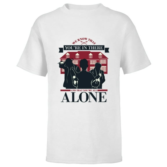 Home Alone Kevin vs. Wet Bandits We Know You’re in There - Short Sleeve T-Shirt for Kids - Customized-White