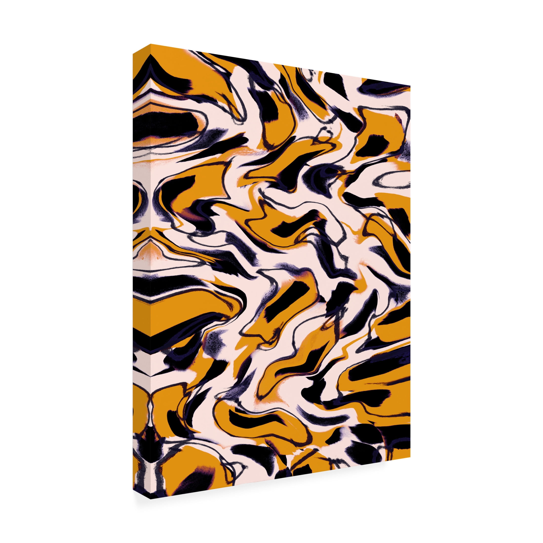 Canvas Wall Art - Treechild 'Liquid Yellow Pattern' Wall Art for Living Room, Bedroom, or Office D?cor by Trademark Fine Art - 35 x 47 Inches