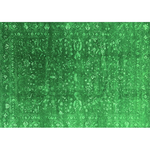 Ahgly Company Indoor Rectangle Oriental Green Industrial Area Rugs, 8' x 10'