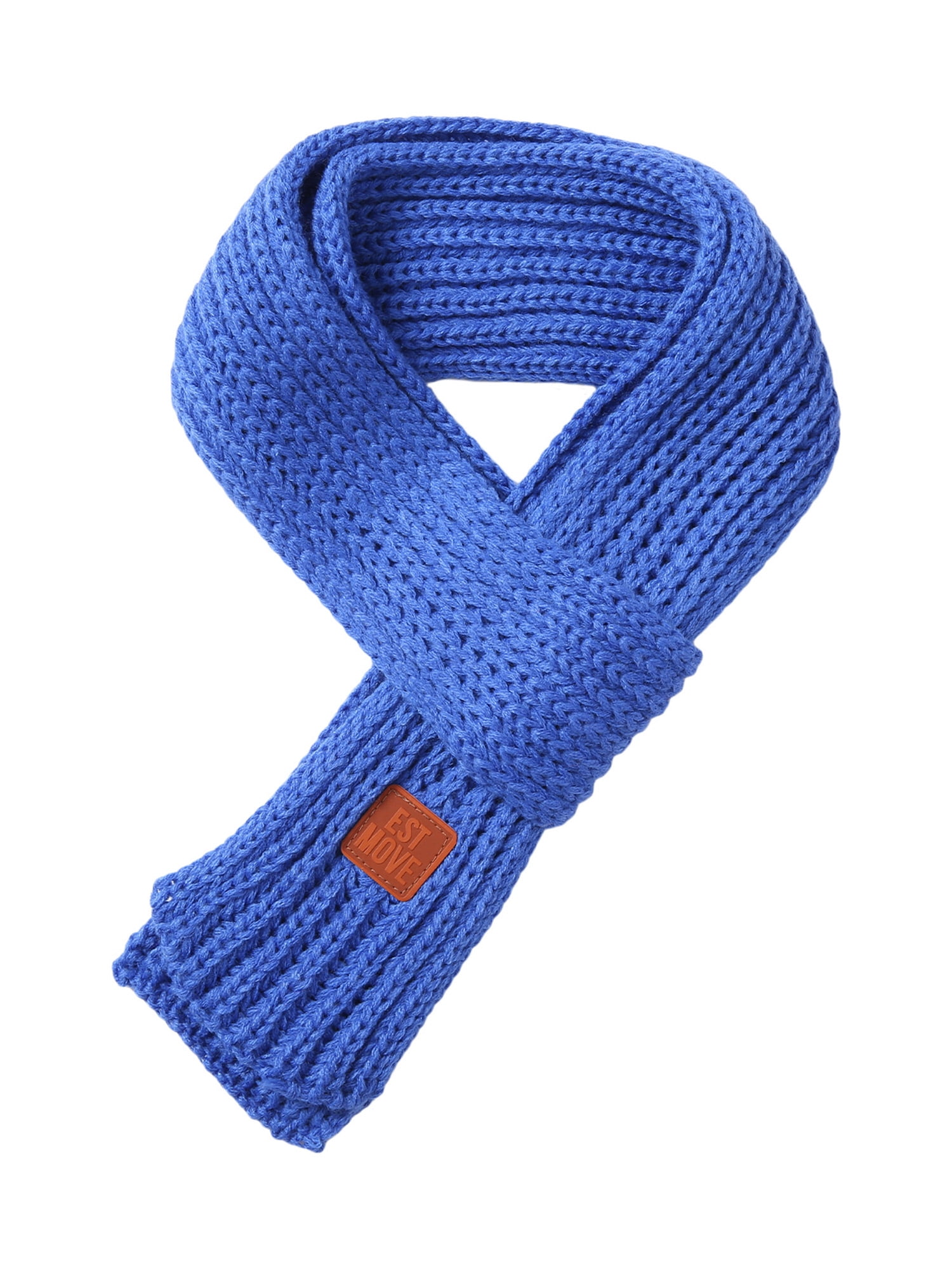 Kids Winter Knitted Warm Scarf Boys Girls Toddlers Solid Color Soft Scarfs Neck Warmer