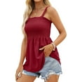 thumbnail image 2 of Lucakuins - Camisola informal de verano para mujer, a la moda, de color sólido, sin mangas, con pliegues Lucakuins  moda, 2 of 5