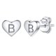 thumbnail image 1 of Pendientes de corazón inicial de Silvora, tachuelas de plata esterlina hipoalergénicas para mujer, diminuta letra B, dijes de oreja, regalo de joyería para cumpleaños, día de la madre, 1 of 8