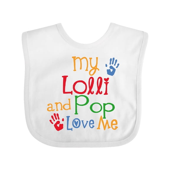 Inktastic My Lolli and Pop Love Me Grandchild Boys or Girls Baby Bib