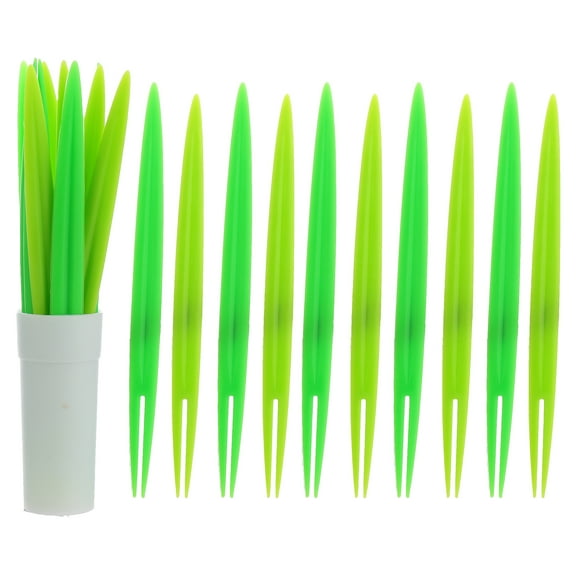 Creative Plastic Fruit Picks for Kitchen Use Green Color 20 Pcs