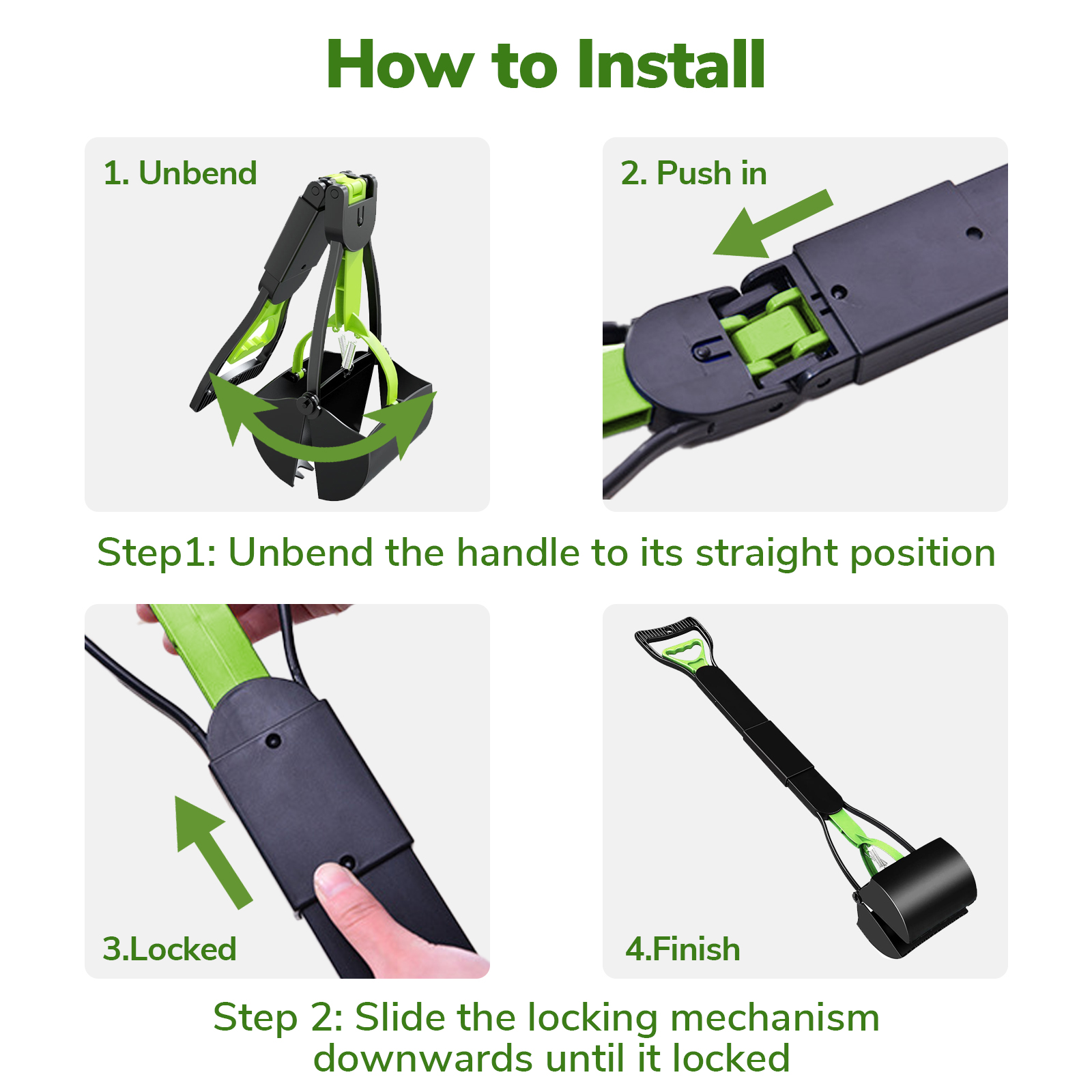 Absoke Folding Pooper Scooper with Long Handle photo 3