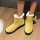 thumbnail image 5 of NECHOLOGY Botas Mujer Adulto Femenino Zapatos Botines para mujer Botas de nieve de fondo informales de felpa cálida de ante de color sólido a la moda para mujer (Yellow, 8), 5 of 7