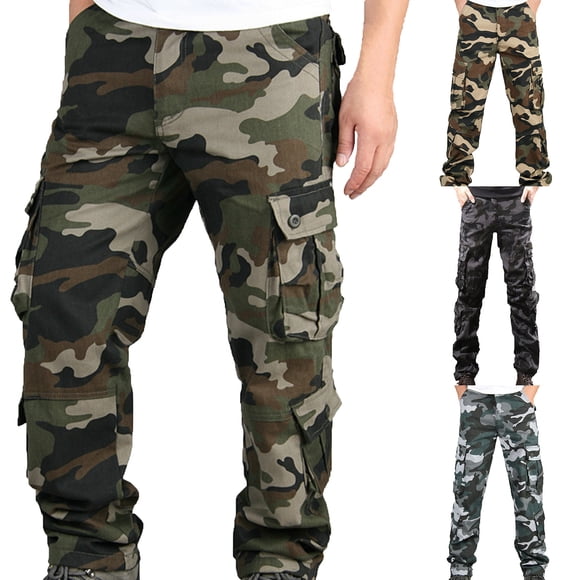 UVEASISHA Mens Camo Tactical Pants Outdoor Lightweight Quick Dry Hiking Cargo Pants Military Cargo Pants Multiple Pockets Straight Leg Pants Deals of The Day Clearance Prime Sale Army Green S