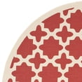 thumbnail image 5 of SAFAVIEH Courtyard Amanda Geometric Indoor/Outdoor Area Rug, 7'10" x 7'10" Round, Red/Bone, 5 of 7