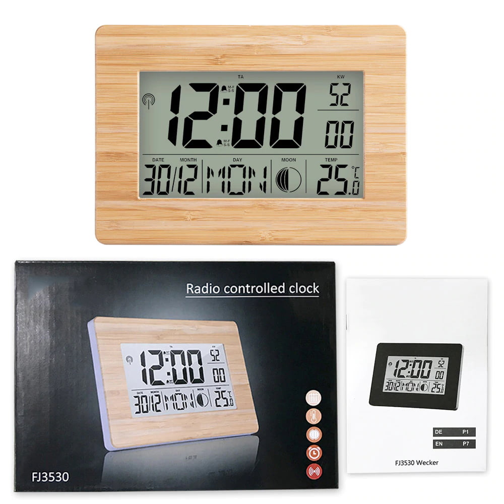 Projection Digital Alarm Clock Snooze Weather Thermometer Lcd Color Display KW