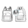thumbnail image 2 of Mochila escolar de PVC impermeable, gris, transparente, gran capacidad, para escuela, universidad, estudiantes, viajes, senderismo, 2 of 12