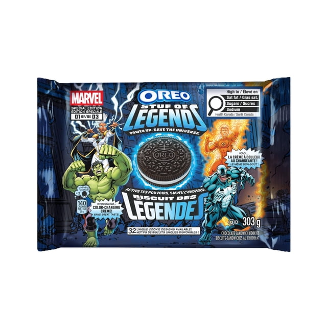 MARVEL OREO STUF OF LEGENDS Cookies, Limited Edition Colour Changing Creme