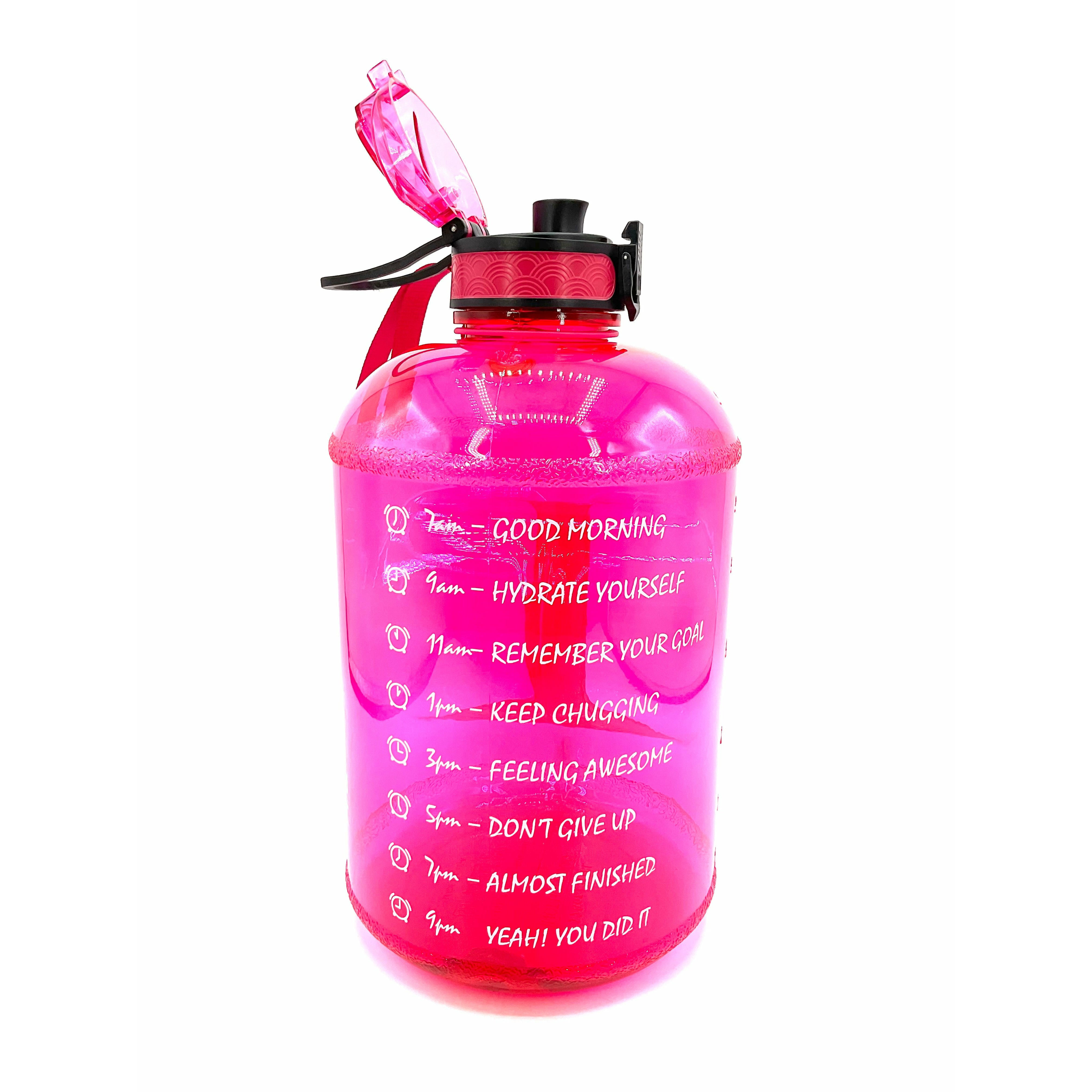Portable Drink Containers Plastic Water Bottle Flat Kettle Outdoor Pink 