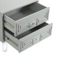 thumbnail image 6 of Lamont Light Grey Side Table - Greek Key Lacquer-Finish, Lucite Leg,, 6 of 9
