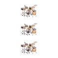 thumbnail image 3 of maskred 1/2/3 8x Ensemble de Tambours Mini Réalistes Accessoires de Musique Instrument pour Or 3 Pcs, 3 of 6
