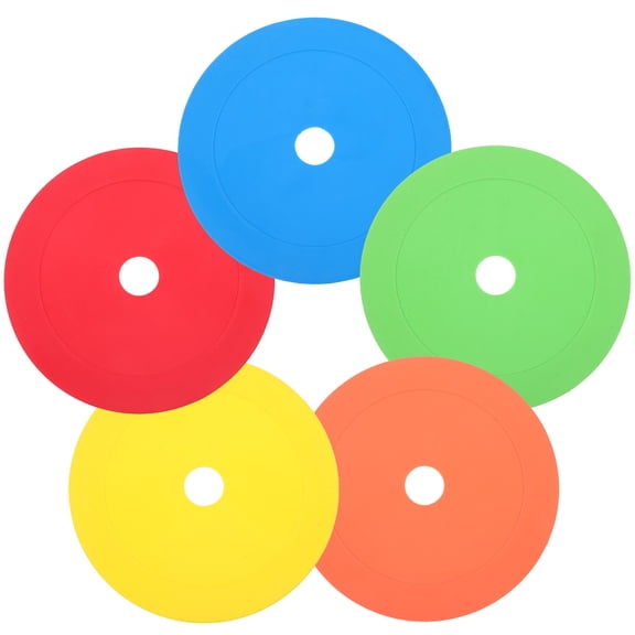 LITINKIMI 5-Pack Flat Disc Spot Markers, TPE Material, Assorted Colors, 11.8 Inches for Sports and Training