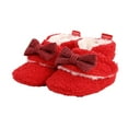 thumbnail image 2 of Infant Flat Shoes with Decorative Bow Knot High-top Warm Shoes, 2 of 8