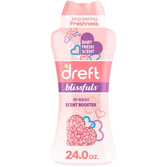 Dreft Blissfuls In-Wash Scent Booster Laundry Beads, Baby Fresh Scent, 24 oz
