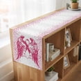 thumbnail image 6 of Table Runners 70 Inches Long Dress Scarves, Pink Ribbon Farmhouse Coffee/Dining/Kitchen Table Decor, Holiday Table Runner, Wings Romantic Love Heart Flowers Vintage 13x70 Inch, 6 of 9