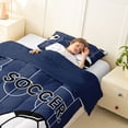 thumbnail image 3 of Erosebridal Ball Games Kids Twin Comforter Sets For Boys,Deepblue White Black Bedding Set,Reversible Navy 2 Pieces, 3 of 7
