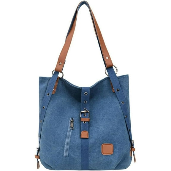 Kukuzhu Canvas Shoulder Bags for Women Casual Bucket Hobo Bag Soft Large Tote Bag