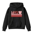 thumbnail image 1 of FAOWME Sweat à Capuche pour Filles Manches Longues Chandail en Molleton Graphique Mignon Noir 13-14 Ans, 1 of 3