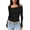 Black, variant on Lixiuxyad Thermal under Shirt Women's One Shoulder Long Sleeve Top Pleated Going Out Top Slim Fit Shirt Cropped Top