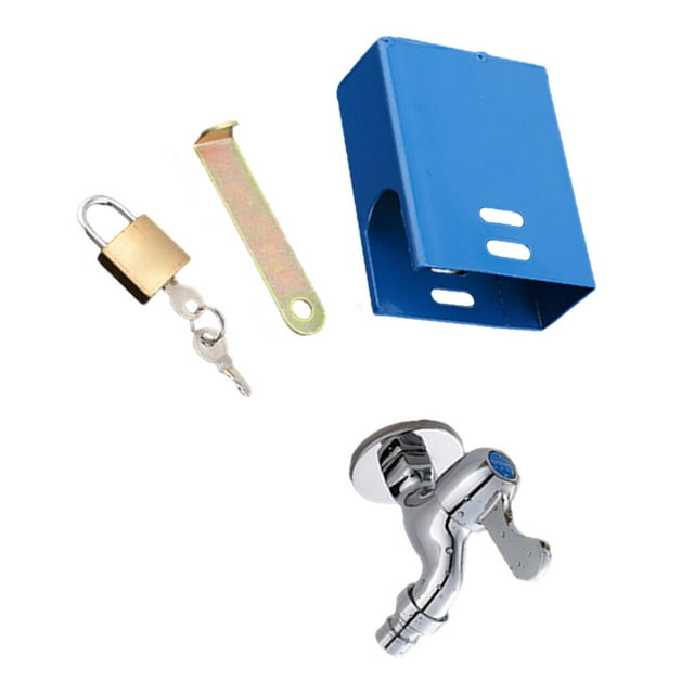 Maoww Outdoor Faucet Lock Cover Anti Theft Tap Padlock for Park Blue Square