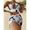 thumbnail image 2 of AOOCHASLIY Womens Sundresses Casual Clothes Women Sexy Apron Print Strappy Back Set Three Piece Bikinis Swimsuits, 2 of 9