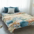 thumbnail image 4 of Beige Beach Coastal Blanket Soft Cozy Warm Throw Blanket for Couch, Plush Fuzzy Flannel Fleece Blankets for Sofa, Summer Nautical Coral Shell Botanical Vintage Bed Blankets Gifts for Men, 50"x60", 4 of 9
