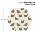 thumbnail image 2 of Honeii Chickens And Flowers Print Leather Coaster Set of 4, Ideal for Safeguarding Your Furniture from Drinks Spills and Effortless Cleanup-Hexagon, 2 of 6