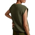 thumbnail image 3 of Spring Autumn Womens Sleeveless Knit Sweater Vest Crewneck Sweaters Ribbed Casual Loose Tank Tops, 3 of 4