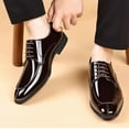 thumbnail image 4 of Qepwscx Mens Dress Shoes Lace Up Tuxedo Shoes Leather Pointed Toe Shoes for Men Loafers Boats Driving Shoes Classic Oxfords for Men Work Office Business Formal Shoes Comfortable Dress Shoes, 4 of 9
