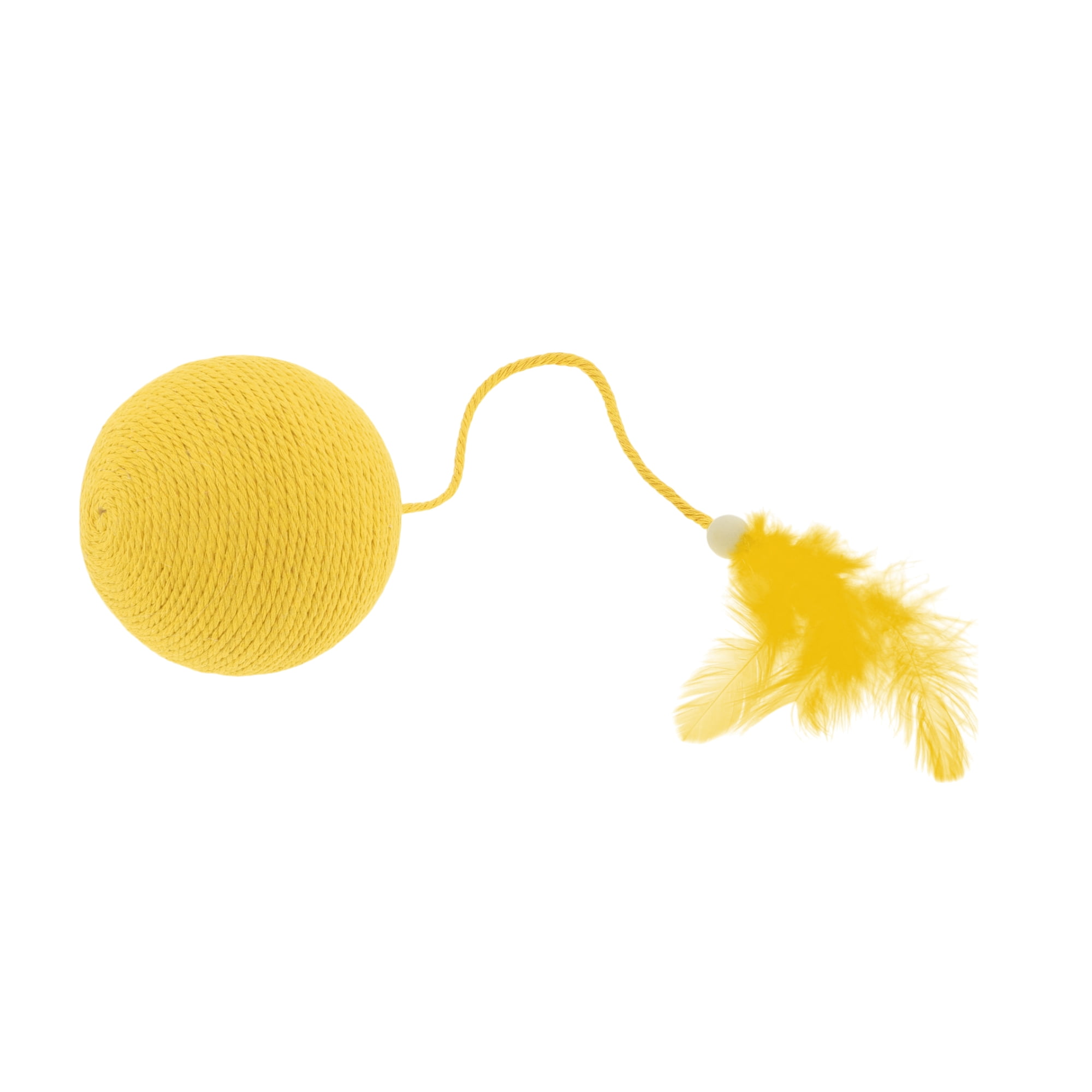 Unique Bargains Cat Playing Balls with Bell Inside Yellow